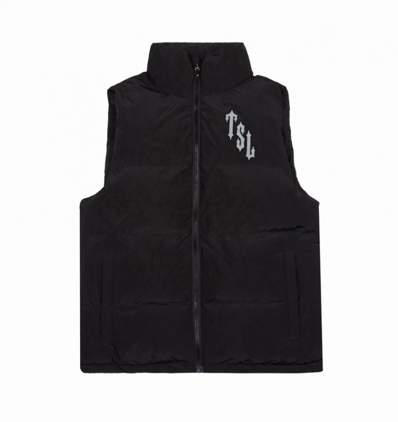 Kurtki Męskie Trapstar Shooters Gilet Vest Czarne | CUXHFI-938