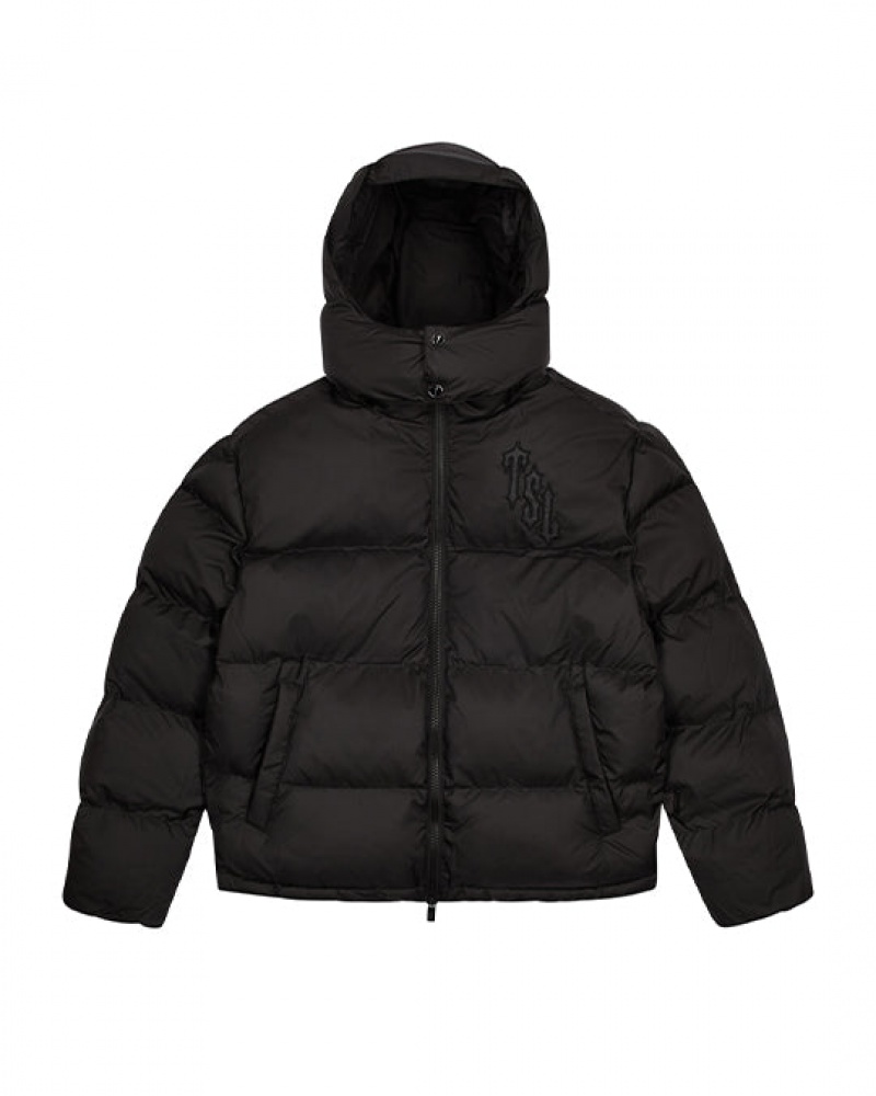 Kurtki Męskie Trapstar Shooters Zakapturzony Puffer Czarne | XKYOGM-309