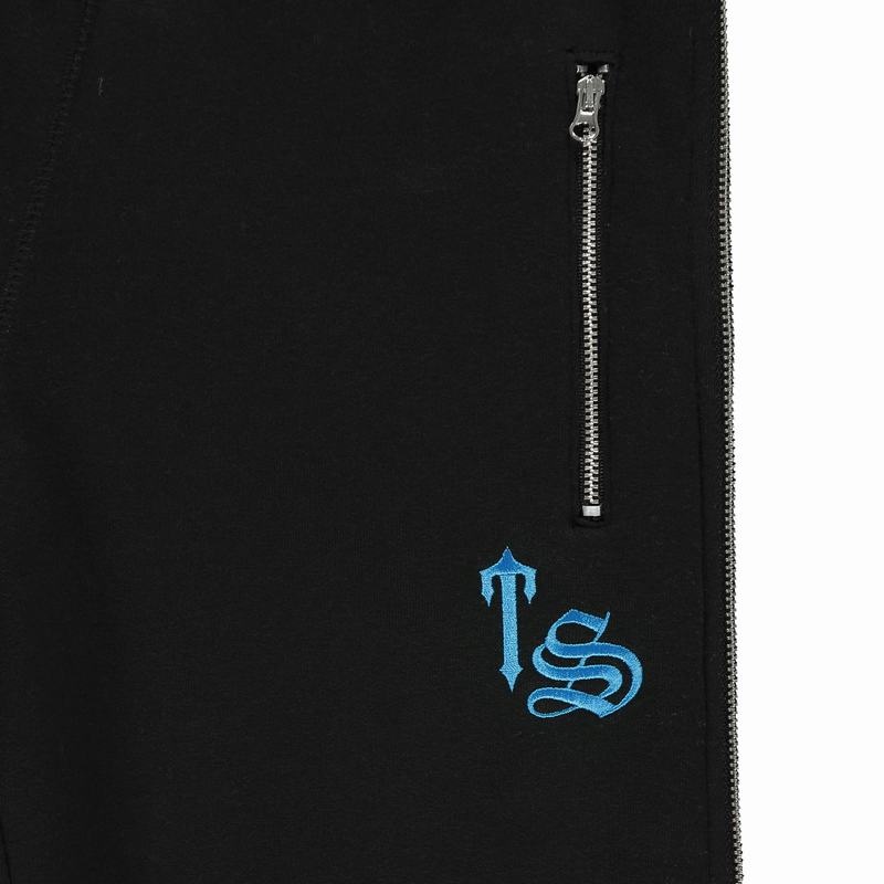 Spodnie Damskie Trapstar Script Zip Leg Jogging Czarne Turkusowe | WCVTJS-438