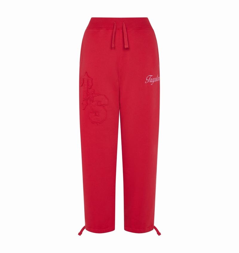 Spodnie Damskie Trapstar TS-Star Drawcord Hem Joggers Czerwone | NBIAZT-295