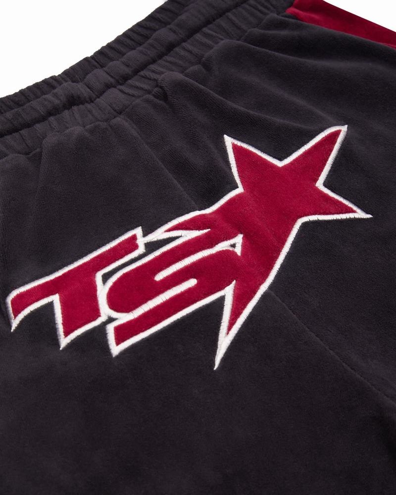 Spodnie Damskie Trapstar TS-Star Velour Track Bordowe | CIXMDF-349