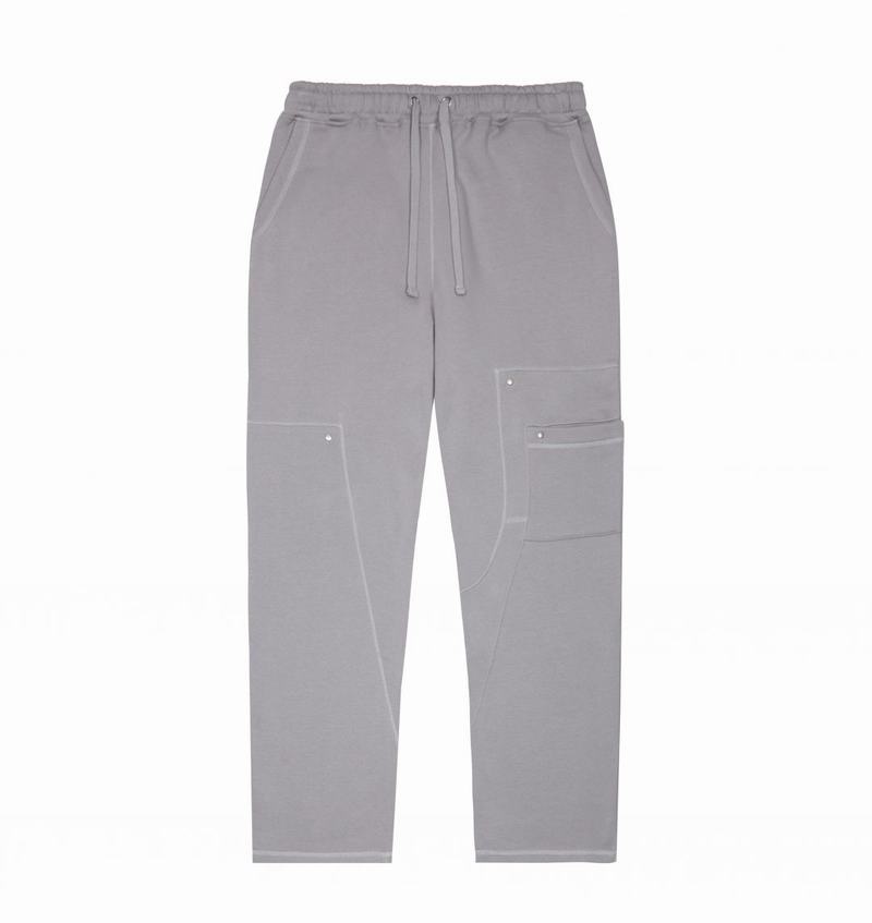 Spodnie Męskie Trapstar Hyperdrive Reinforced Rivet Joggers Szare | BOINRK-630