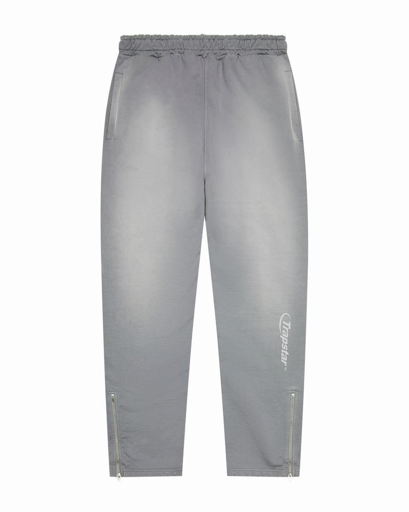 Spodnie Męskie Trapstar Hyperdrive Spray Joggers Szare Kremowe | TRQNDZ-617