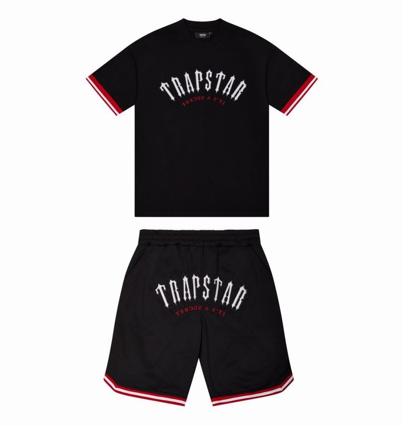 Zestawy Męskie Trapstar Arch Mesh Shorts Czarne | AHFOZW-849