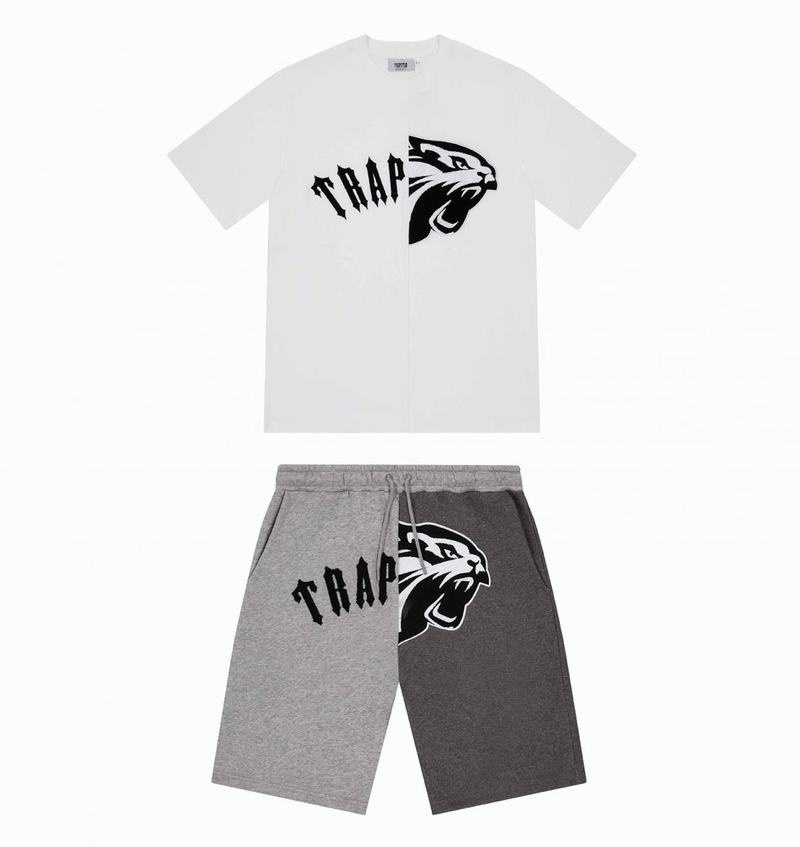 Zestawy Męskie Trapstar Arch Shooters Shorts Białe | SGXDLO-105