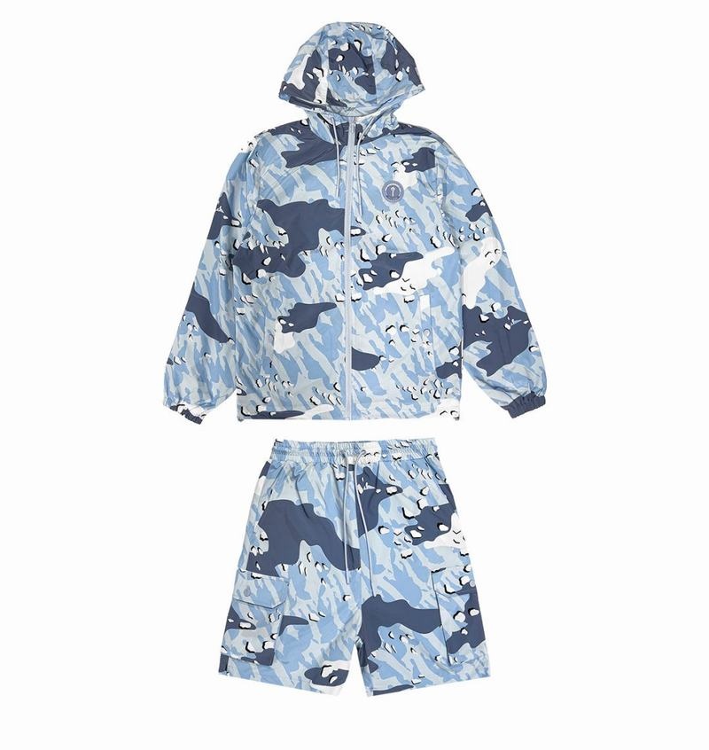 Zestawy Męskie Trapstar Decoded Camo Shorts Niebieskie Camo | LCNDGM-869