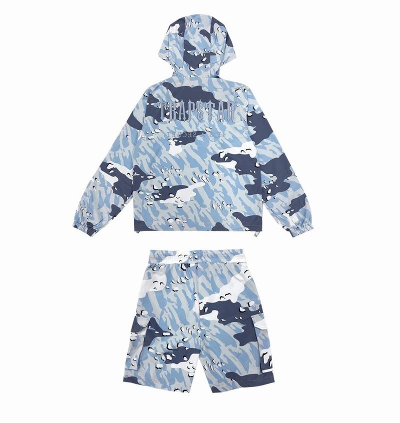 Zestawy Męskie Trapstar Decoded Camo Shorts Niebieskie Camo | LCNDGM-869