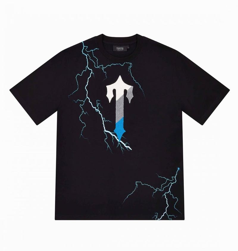 Zestawy Męskie Trapstar Irongate T Lightning Shorts Czarne | QKFUJZ-314