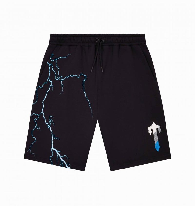 Zestawy Męskie Trapstar Irongate T Lightning Shorts Czarne | QKFUJZ-314