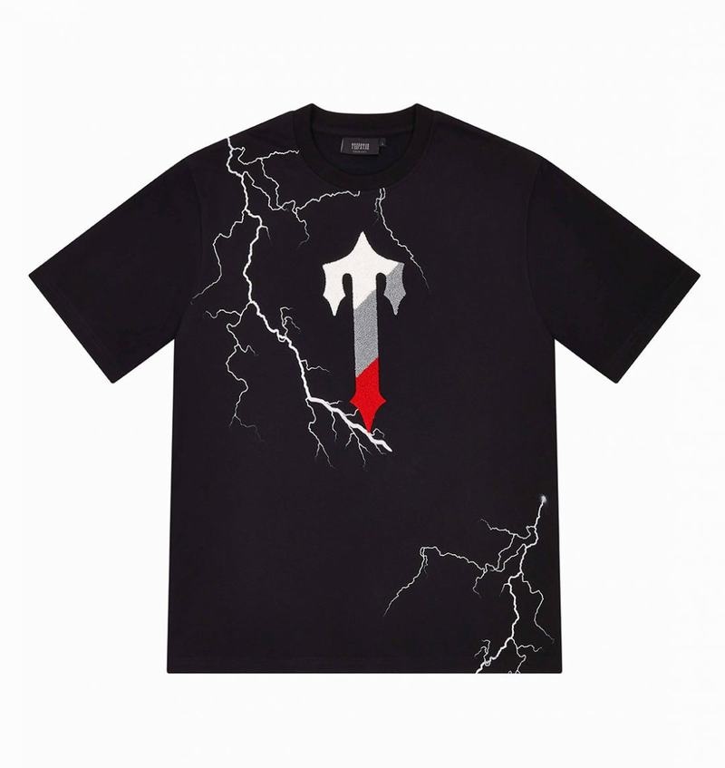 Zestawy Męskie Trapstar Irongate T Lightning Shorts Czarne | LBGZPH-360