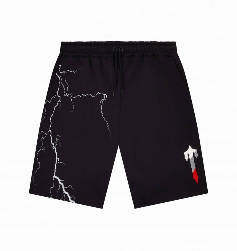 Zestawy Męskie Trapstar Irongate T Lightning Shorts Czarne | LBGZPH-360