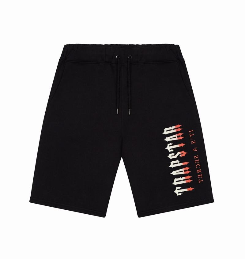 Zestawy Męskie Trapstar Oversized Decoded Shorts Czarne Czerwone | SGTWHN-709