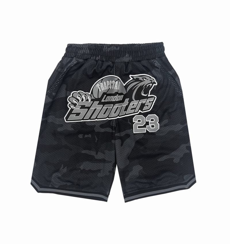 Zestawy Męskie Trapstar *PRE ORDER* Shooters SS23 Basketball Shorts Czarne Camo | EGJZIU-651